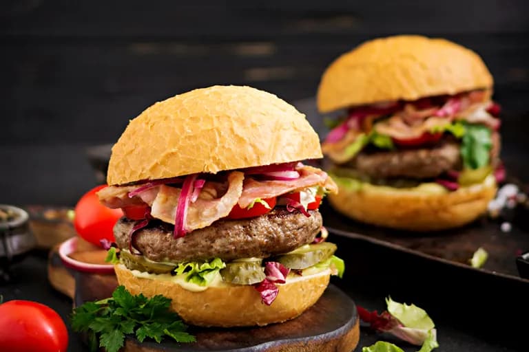 Burgers from the bar menu