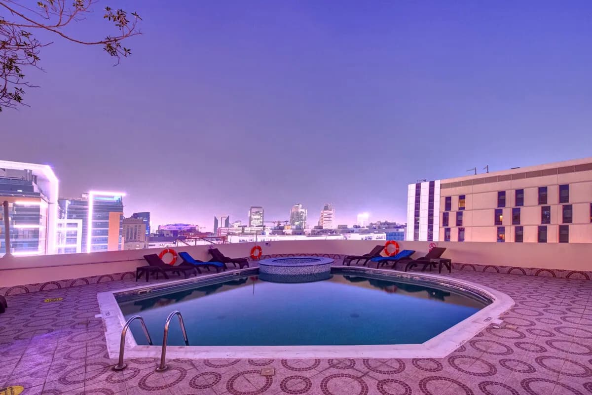 The pool after dark