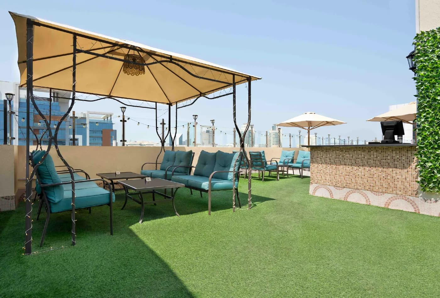 The rooftop terrace
